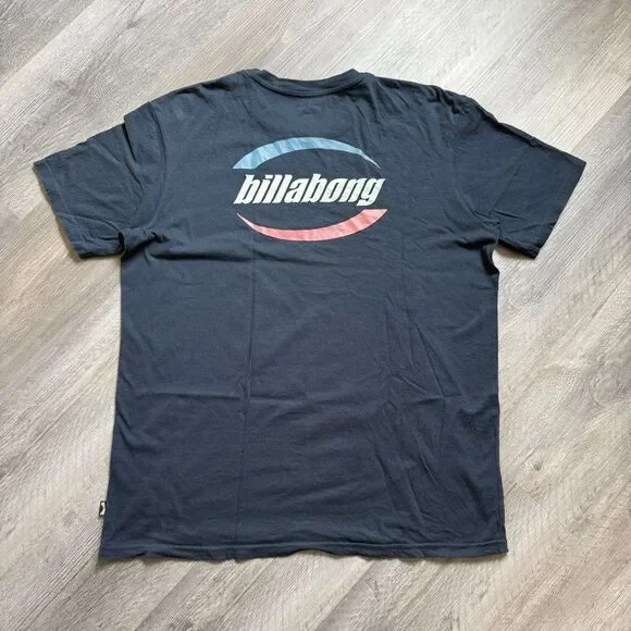 Billabong Short Sleeve Navy Blue Logo Graphic Tee Men’s Large - Picture 2 of 8